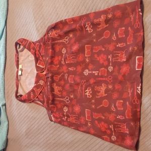 Vintage print Peter pan collar blouse